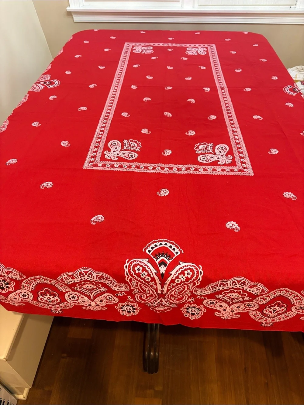 Red Paisley Tablecloth